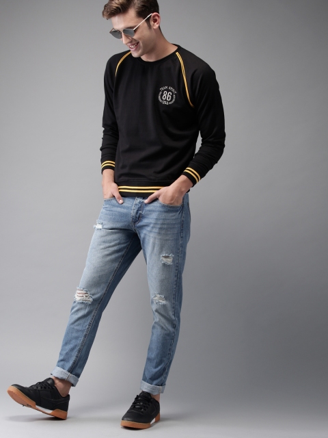 

HERE&NOW Men Black Solid Sweatshirt