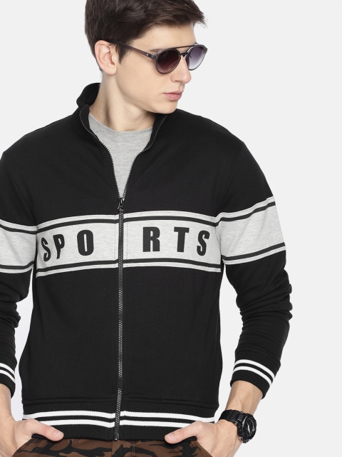 

HERE&NOW Men Black Printed Sweatshirt