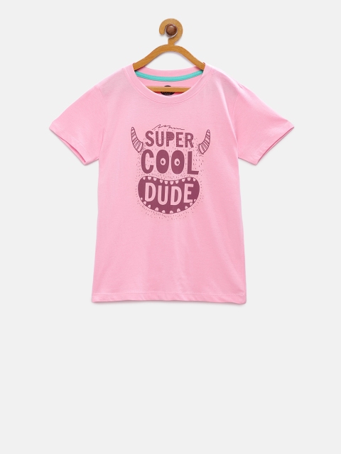 

Cub McPaws Boys Pink Printed Round Neck T-shirt