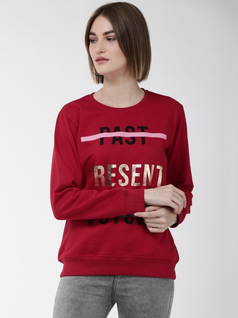 

Fort Collins Women Red & Golden Printed Sweatshirt