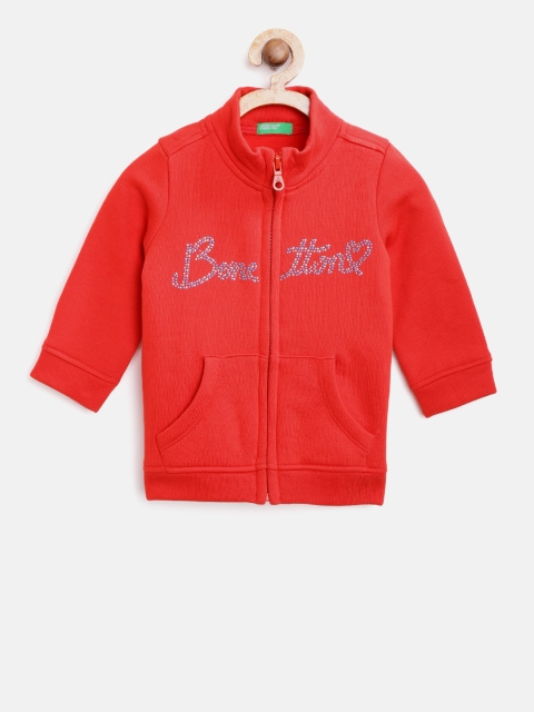 

United Colors of Benetton Girls Red Studded Detail Sweatshirt