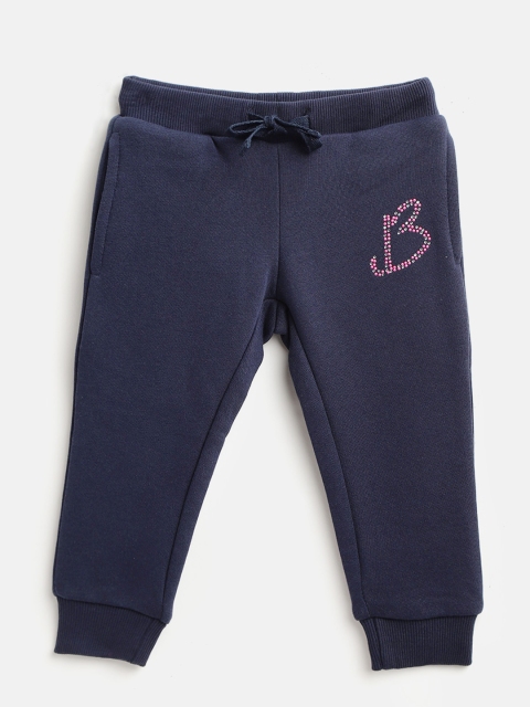 

United Colors of Benetton Girls Navy Blue Solid Joggers
