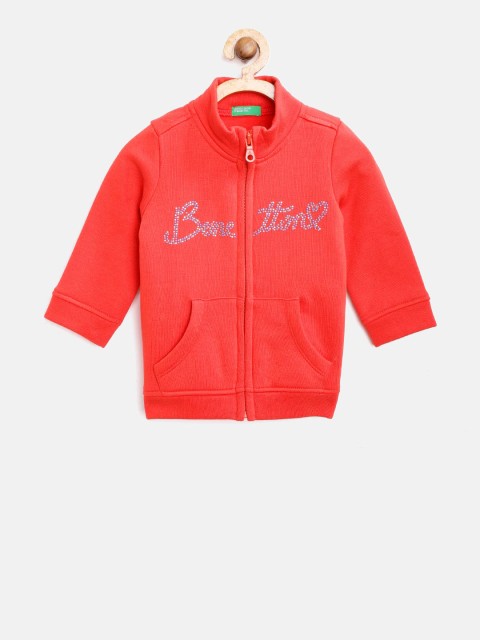 

United Colors of Benetton Girls Red Studded Detail Sweatshirt