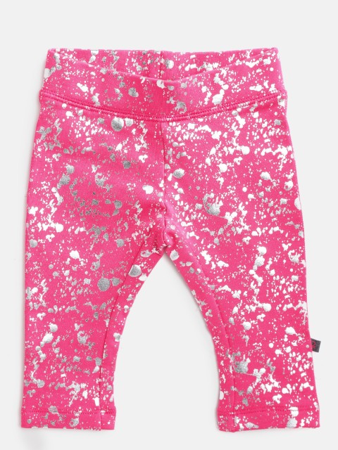

United Colors of Benetton Girls Pink & Silver Printed Leggings