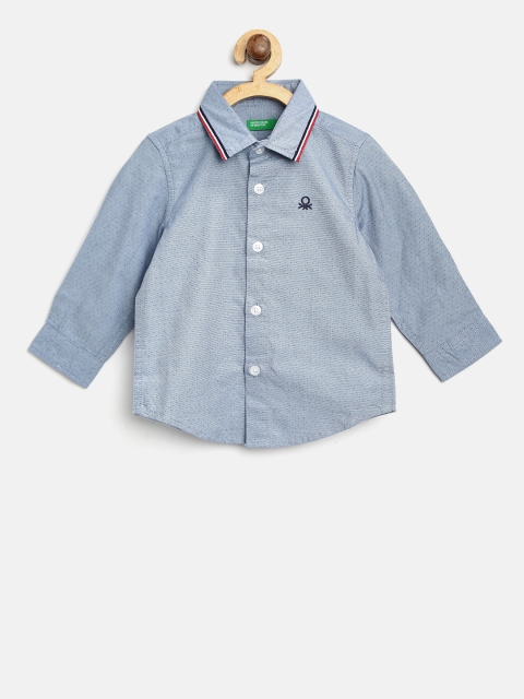 

United Colors of Benetton Boys Blue Regular Fit Printed Casual Shirt