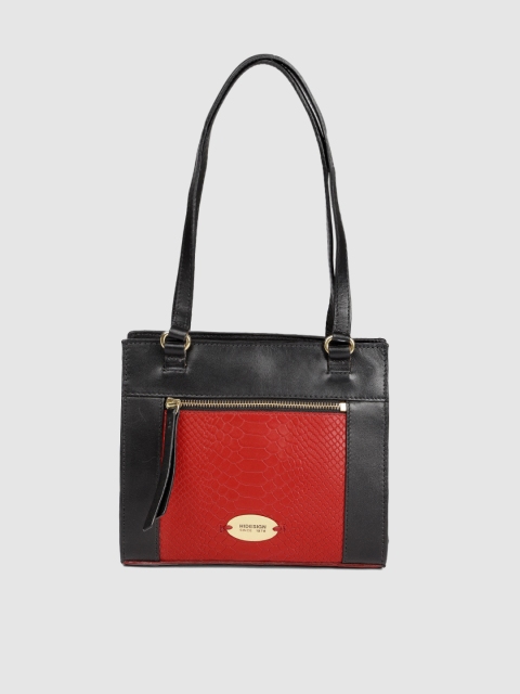 

Hidesign Red & Black Textured Shoulder Bag