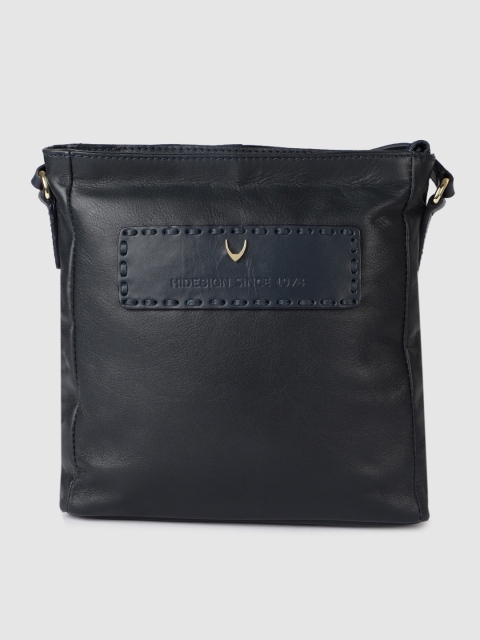 

Hidesign Blue Solid Leather Sling Bag