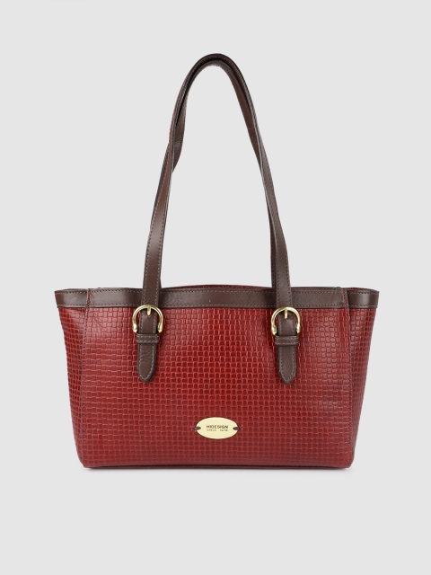 

Hidesign Red Textured Leather Shoulder Bag