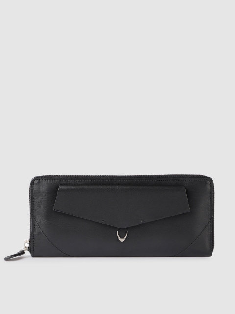 

Hidesign Women Black Leather Solid Zip Around Wallet