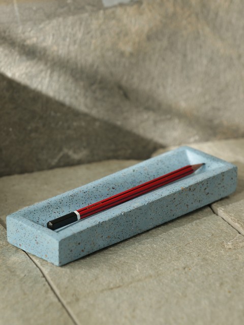 

ExclusiveLane 'The Blue Rectangular' Handcrafted Pen Stand In Concrete