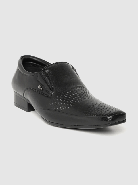 

Lee Cooper Men Black Textured Formal Slip-Ons