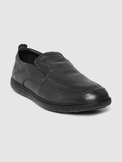 

Lee Cooper Men Black Leather Semiformal Slip-Ons
