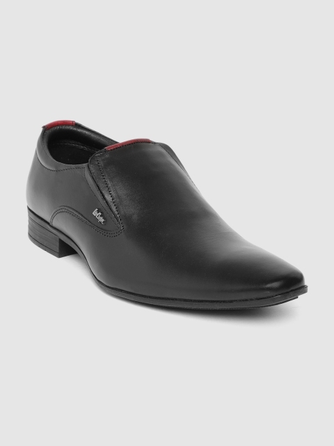 

Lee Cooper Men Black Solid Leather Formal Slip-Ons