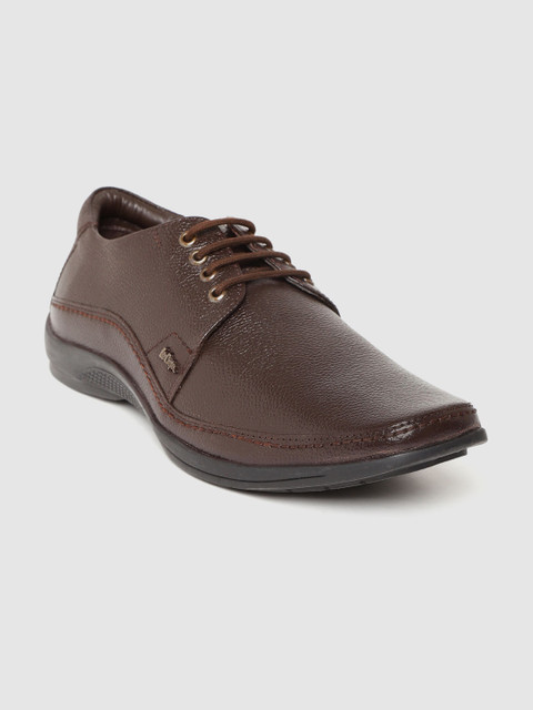 

Lee Cooper Men Brown Solid Semiformal Derbys