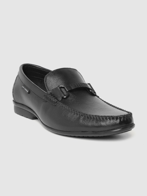 

Lee Cooper Men Black Solid Leather Loafers