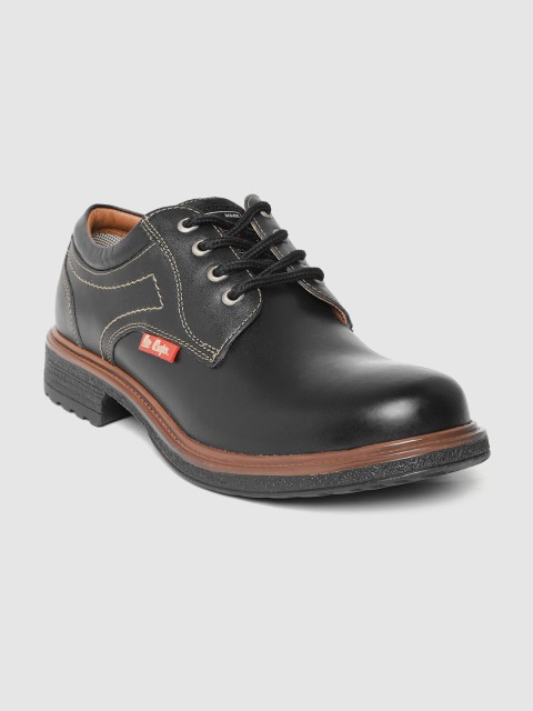 

Lee Cooper Men Black Solid Leather Sneakers