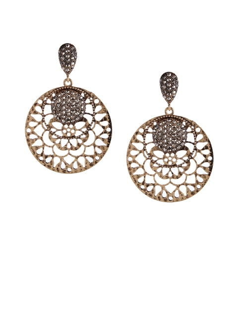 

Mali Fionna Gold-Toned Circular Drop Earrings