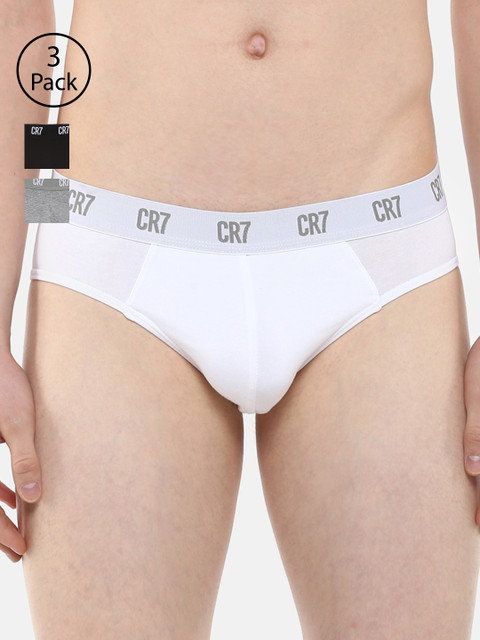 

CR7 Cristiano Ronaldo Men Pack of 3 Solid Briefs, Black