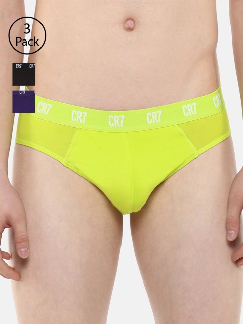 

CR7 Cristiano Ronaldo Men Pack of 3 Solid Briefs 9659253-1-9659345-1-9659291-1, Lime green