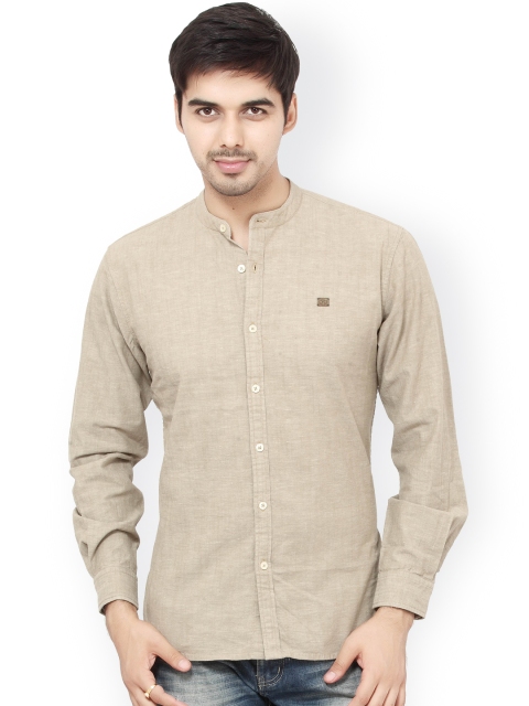 

L.A. SEVEN khaki Linen Slim Fit Casual Shirt