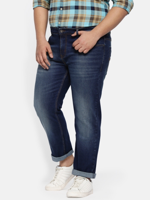 

aLL Plus Size Men Blue Regular Fit Mid-Rise Clean Look Stretchable Jeans
