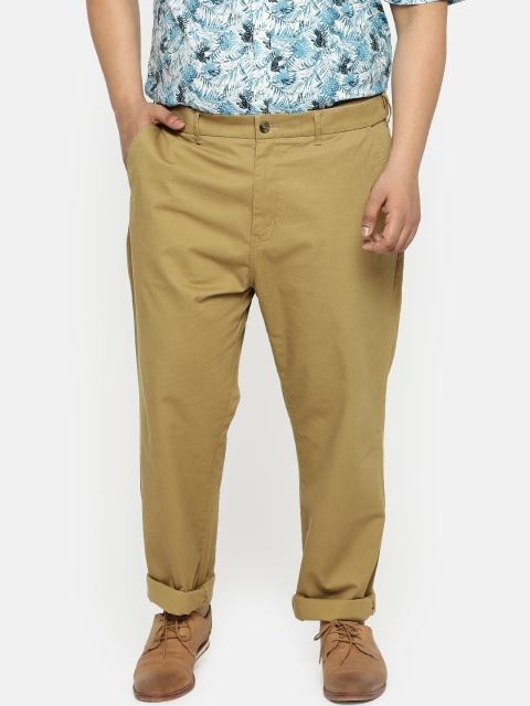 

aLL Plus Size Men Khaki Regular Fit Printed Chinos