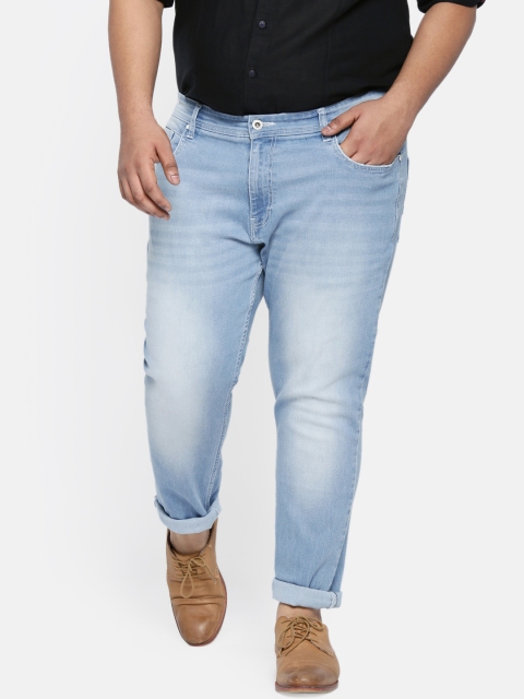 

aLL Plus Size Men Blue Slim Fit Mid-Rise Clean Look Stretchable Jeans