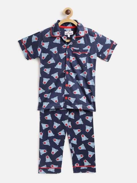 

Nite Flite Boys Navy Blue & Red Printed Night Suit