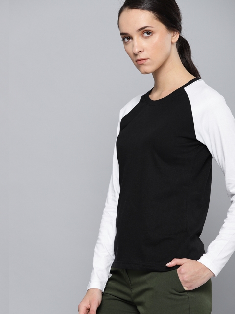 

DILLINGER Women Black Solid Round Neck T-shirt