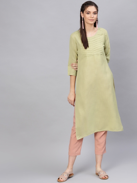 

SOJANYA Women Green Solid Straight Kurta
