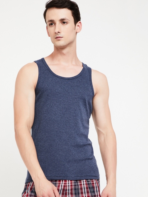 

Fame Forever by Lifestyle Men Navy Blue Solid Innerwear Vests 8903732954615