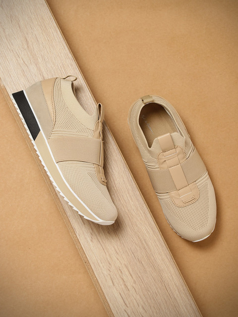 

Mast & Harbour Women Beige Slip-On Sneakers