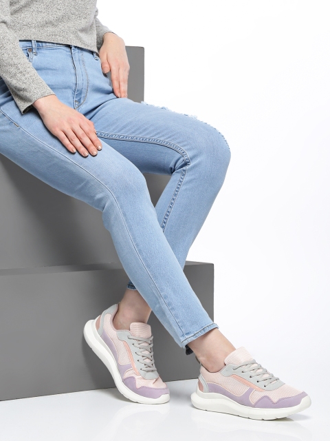 

Mast & Harbour Women Pink & Purple Colourblocked Sneakers