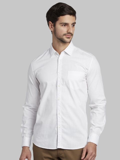 

Parx Men White Slim Fit Solid Casual Shirt