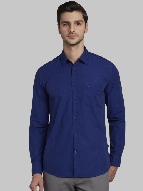

Parx Men Blue Slim Fit Solid Casual Shirt