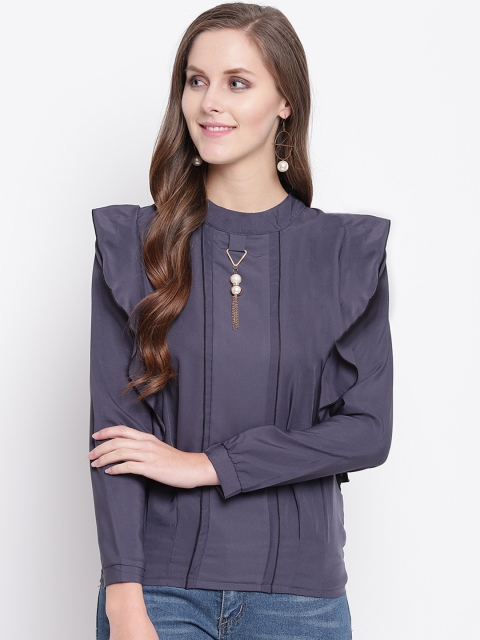 

RIVI Women Grey Solid Top