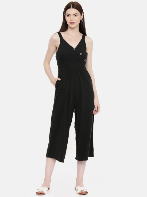 

AMERICAN EAGLE OUTFITTERS Women Black Solid Basic Jumpsuit
