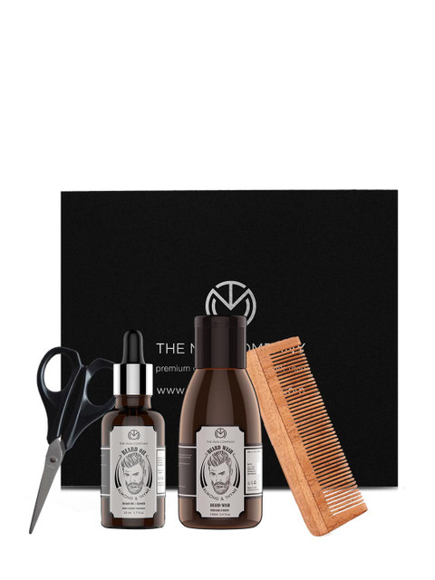 

THE MAN COMPANY Men Almond & Thyme Beard Box Grooming Kit, Black