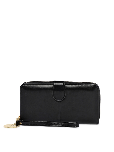 

RHHENSO Women Black Solid Zip Around Wallet