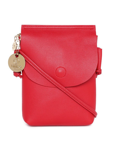 

RHHENSO Red Solid Vegan Leather Sling Bag