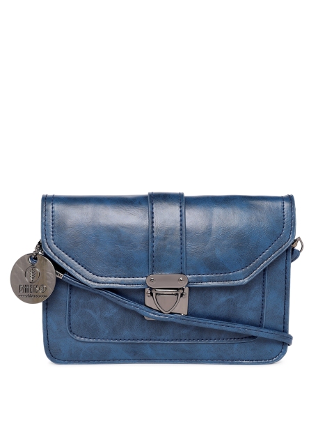 

RHHENSO Blue Solid Vegan Leather Sling Bag