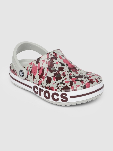 

Crocs Unisex Grey & Pink Printed Clogs