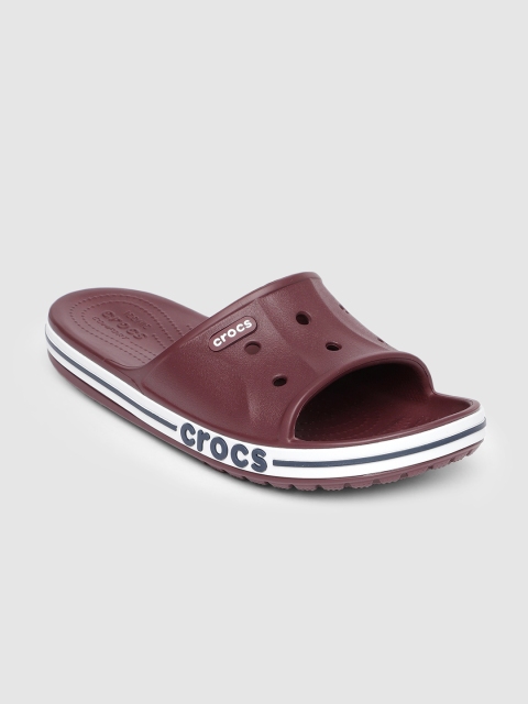 

Crocs Unisex Burgundy Solid Bayaband Sliders