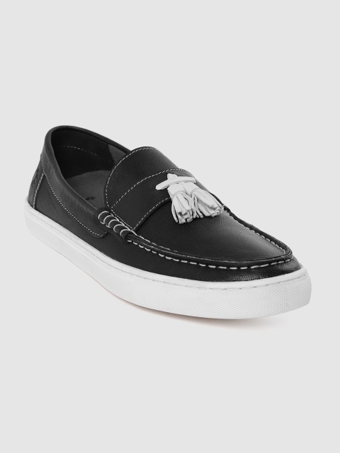 

LEO CLAWS Men Black Leather Loafers