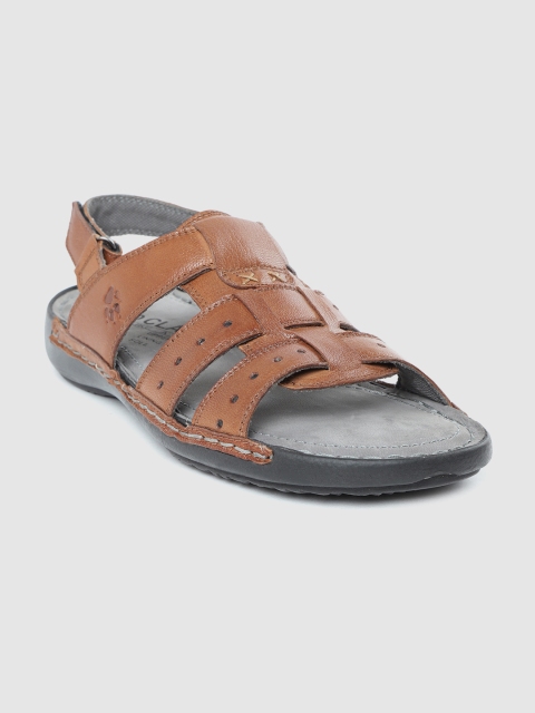

LEO CLAWS Men Brown Leather Comfort Sandals