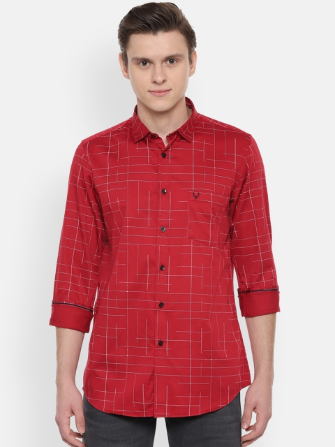 

Allen Solly Men Red Slim Fit Printed Casual Shirt