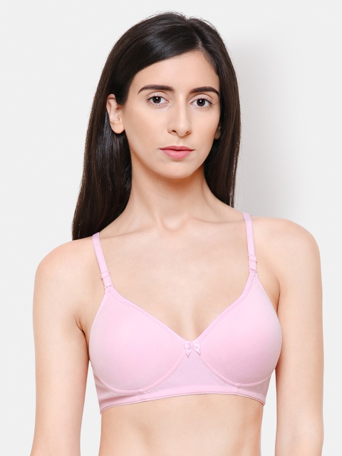 

College Girl Pink Solid Non-Wired Heavily Padded Push-Up Bra