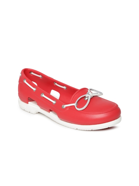 

Crocs Women Red Beach Line Boat Shoes