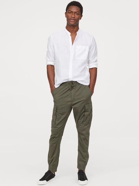 

H&M Men Olive Green Cargo Joggers