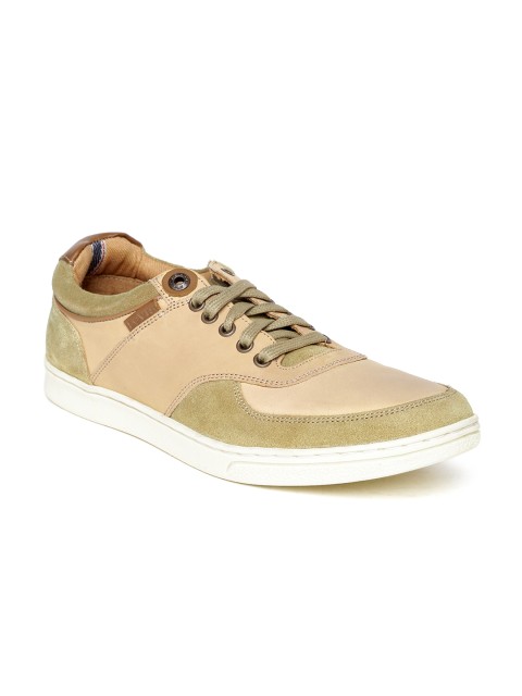 

Levi's Men Camel Brown Leather Casual Shoes, Olive